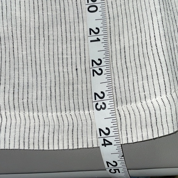 Catherine Malandrino 100% Linen Blouse – White & Black, Size M - Picture 11 of 11